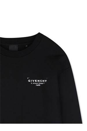 black cotton sweatshirt GIVENCHY KIDS | H3109809B